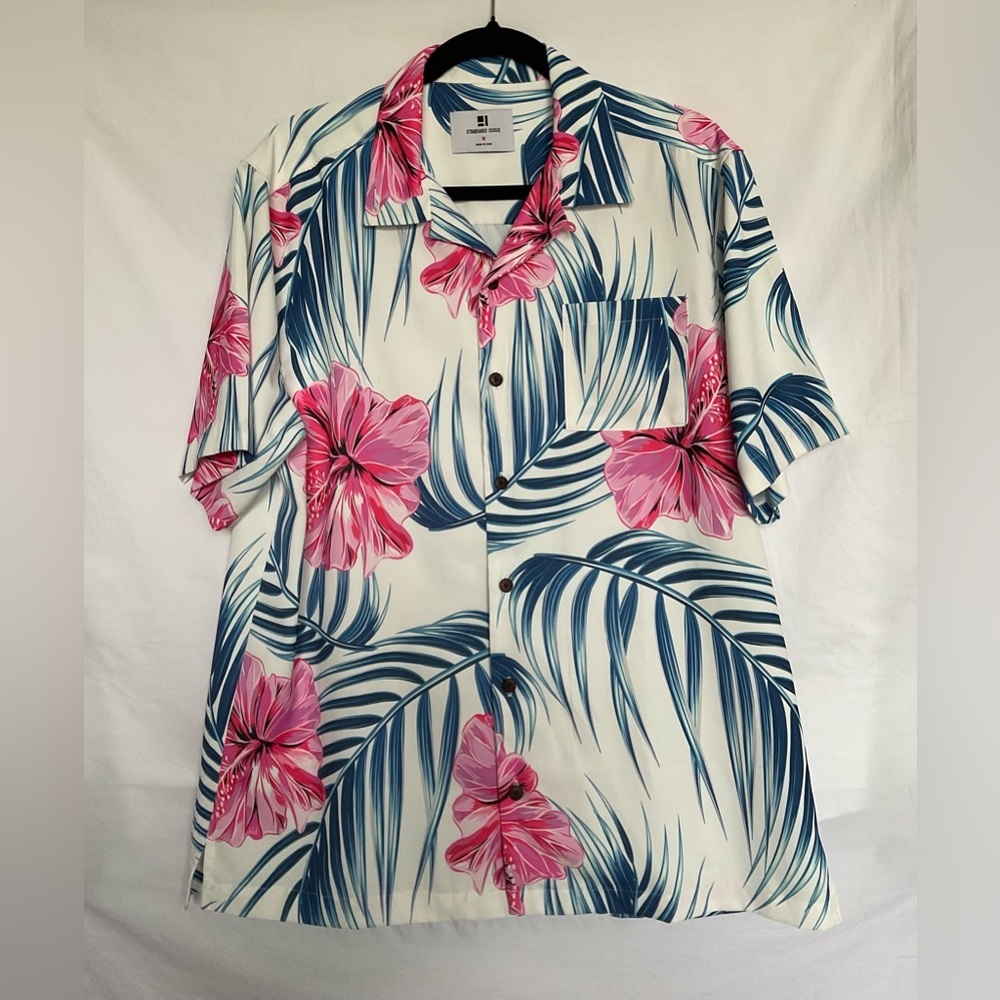 Standard Issue Floral Hawaiian Shirt - Pink and Blue